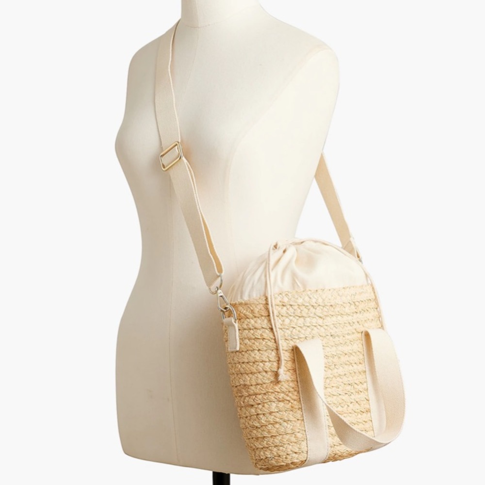 New: J Crew Raffia Straw Mini Tote Bag - Picture 5 of 16